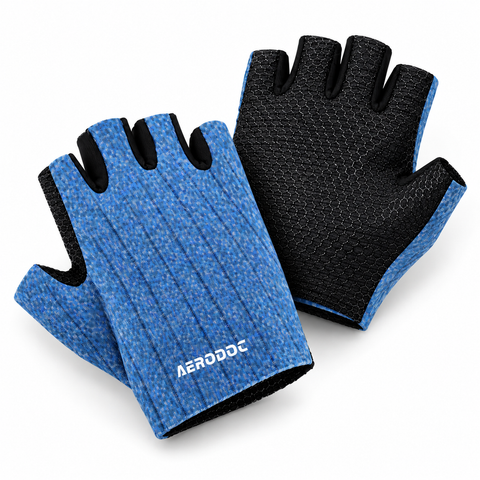 Horizon Blue Cycling Gloves for Men & Women – Fingerless Silicone Grip