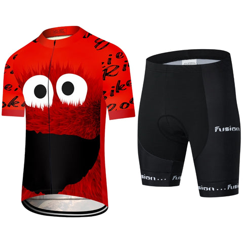 Cookie Monster Cycling Jersey “Ride Bike, Eat Cookies” Green, Red, Blue