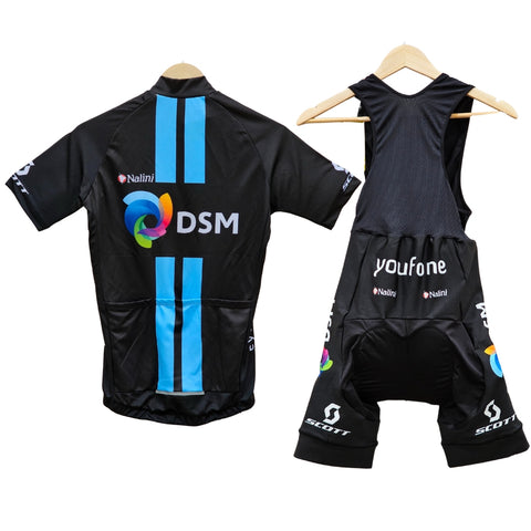 DSM 2024 High Quality Cycling Jersey Pro Bicycle Team Cycling Bib Shorts and Full/Half Sleeve GelPad