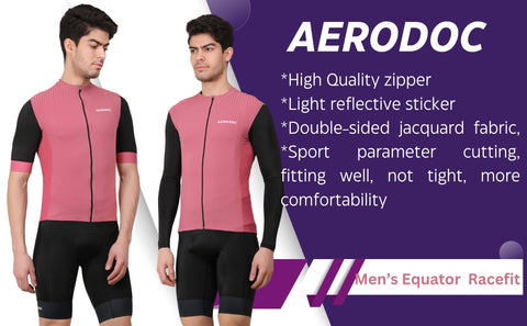 Equator Men’s Cadillac Pink Racefit Power Dry Cycling Race Fit Cycling Jersey