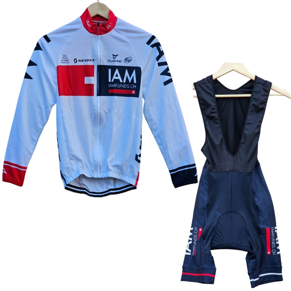 Team IAM Road Bike Wear Riding Cycling Jerey and Bib Shorts Full/Half Sleeve