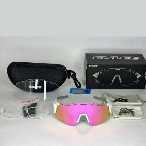 ENLEE Cycling Pink Glasses Polarized Sports Riding Glasses Outdoor