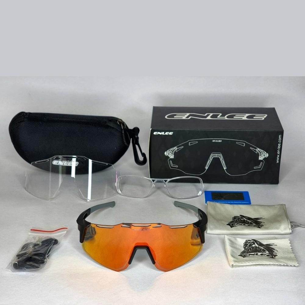 ENLEE Cycling Red Glasses Polarized Sports Riding Glasses Outdoor