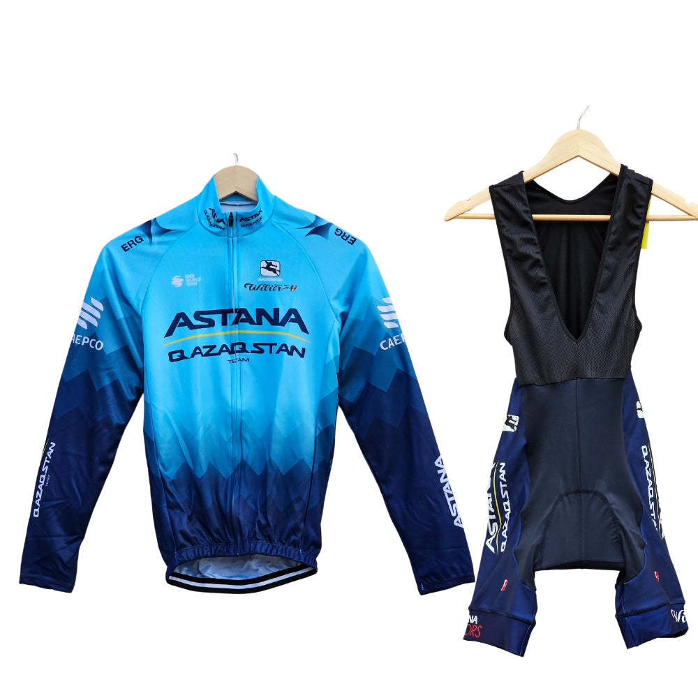 Astana Qazaqstan High Quality Cycling Jersey Pro Bicycle Team Cycling Bib Shorts and Full/Half Sleeve GelPad