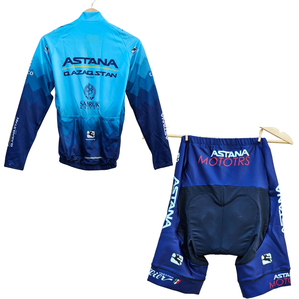 Astana Qazaqstan High Quality Cycling Jersey Pro Bicycle Team Cycling Bib Shorts and Full/Half Sleeve GelPad