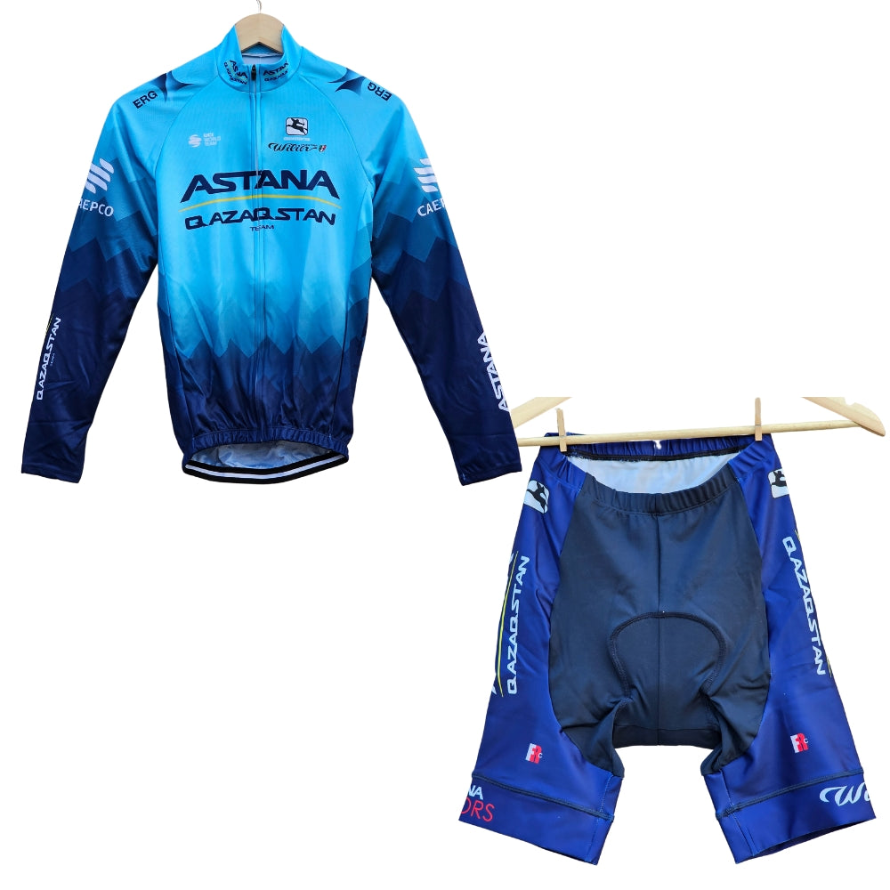 Astana Qazaqstan High Quality Cycling Jersey Pro Bicycle Team Cycling Bib Shorts and Full/Half Sleeve GelPad