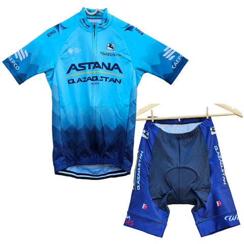 Astana Qazaqstan High Quality Cycling Jersey Pro Bicycle Team Cycling Bib Shorts and Full/Half Sleeve GelPad