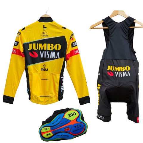 Jumbo Visma High Quality Cycling Jersey Pro Bicycle Team Cycling Bib Shorts and Full/Half Sleeve GelPad