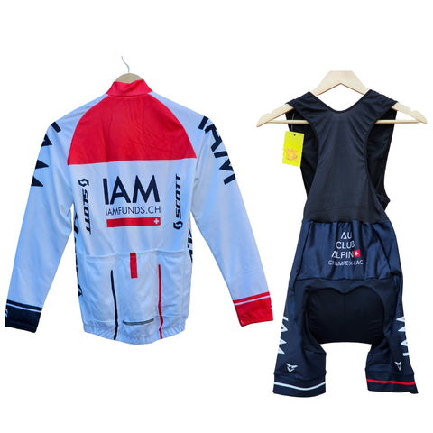 Team IAM Road Bike Wear Riding Cycling Jerey and Bib Shorts Full/Half Sleeve