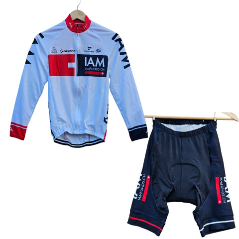 Team IAM Road Bike Wear Riding Cycling Jerey and Bib Shorts Full/Half Sleeve