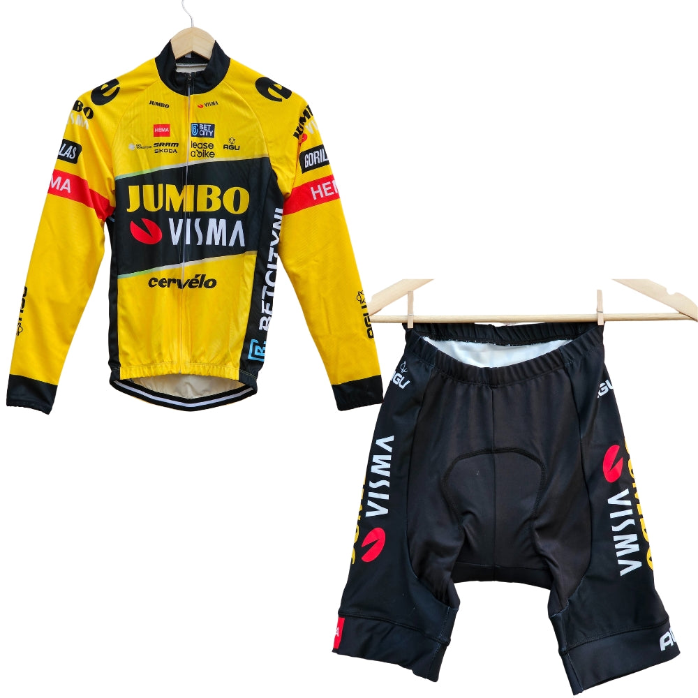 Jumbo Visma High Quality Cycling Jersey Pro Bicycle Team Cycling Bib Shorts and Full/Half Sleeve GelPad