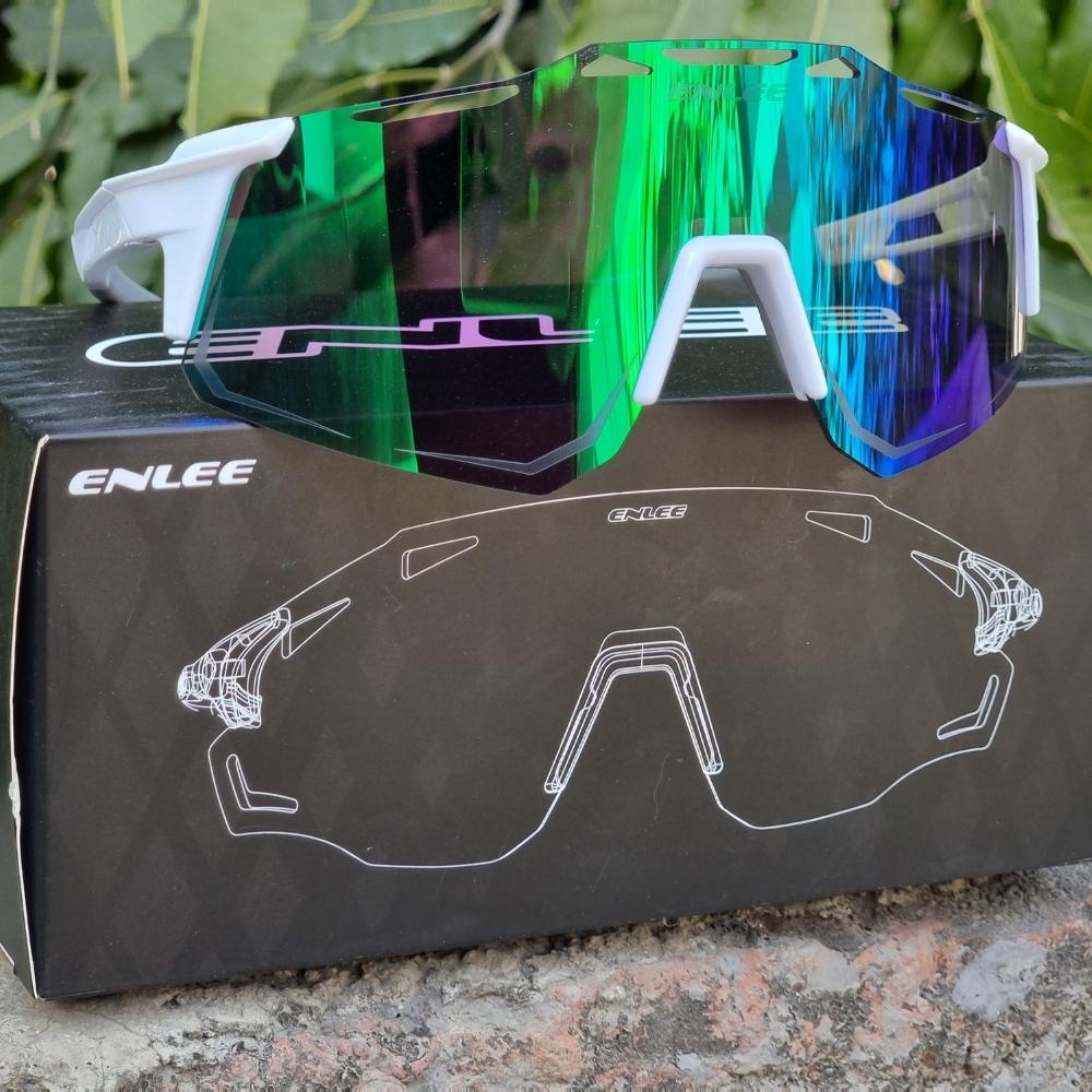 ENLEE Cycling Green Glasses Polarized Sports Riding Glasses Outdoor