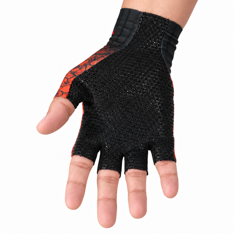 Crackle Orange Long Cuff Half-Finger Cycling Gloves – LineFlex