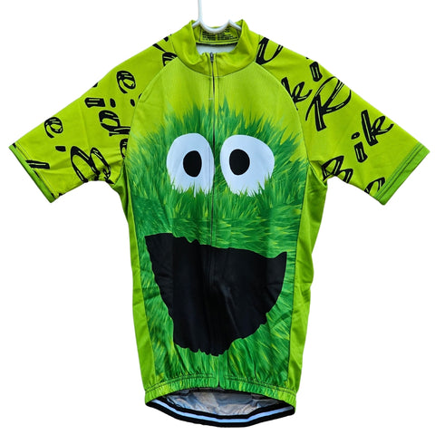 Cookie Monster Cycling Jersey “Ride Bike, Eat Cookies” Green, Red, Blue