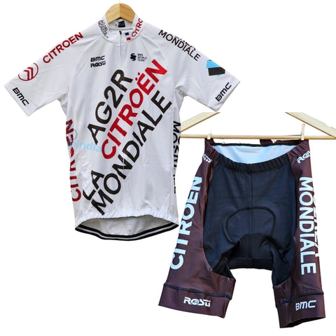 AG2R High Quality Cycling Jersey Pro Bicycle Team Cycling Bib Shorts and Full/Half Sleeve GelPad