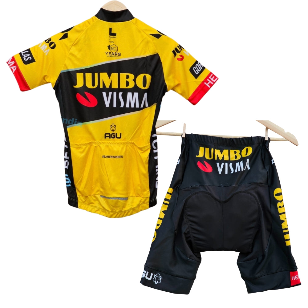 Jumbo Visma High Quality Cycling Jersey Pro Bicycle Team Cycling Bib Shorts and Full/Half Sleeve GelPad