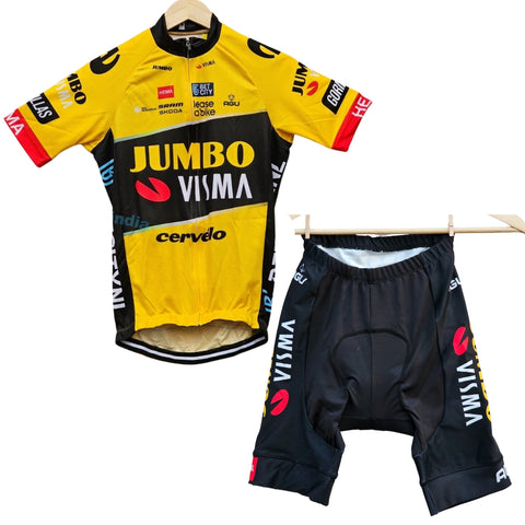 Jumbo Visma High Quality Cycling Jersey Pro Bicycle Team Cycling Bib Shorts and Full/Half Sleeve GelPad