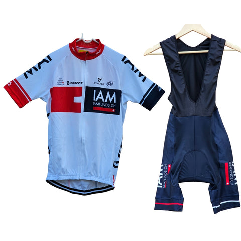 Team IAM Road Bike Wear Riding Cycling Jerey and Bib Shorts Full/Half Sleeve