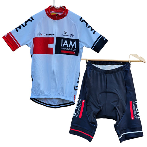 Team IAM Road Bike Wear Riding Cycling Jerey and Bib Shorts Full/Half Sleeve