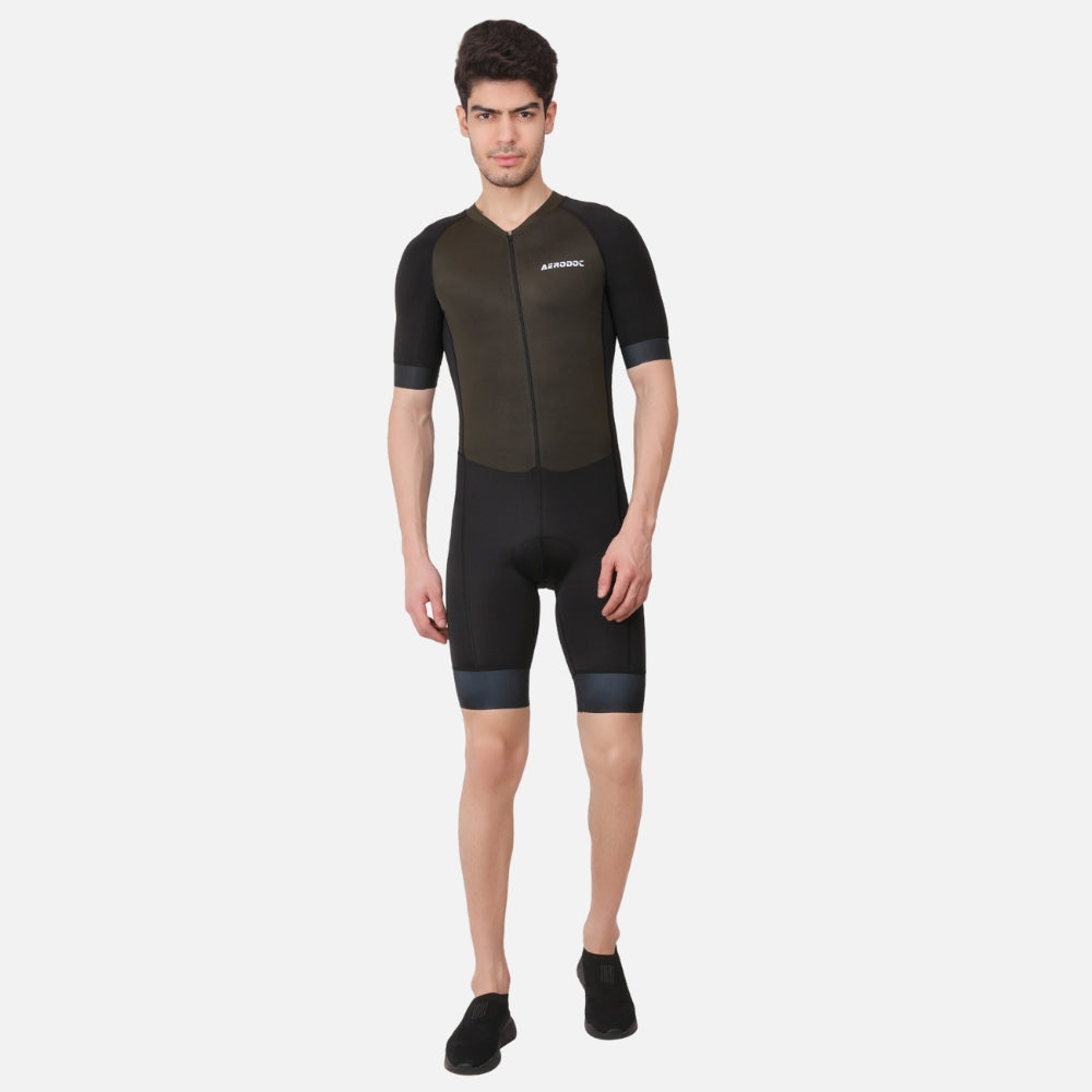 Aerodoc Iridium Men Triathlon Tri Suit Gel Padded Compression Running