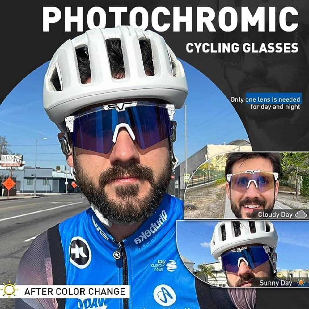 Kapvoe Photochromic Sports Glasses UV400 Sunglasses bicycle Eyepieces Outdoor Sports Cricket Eyewear