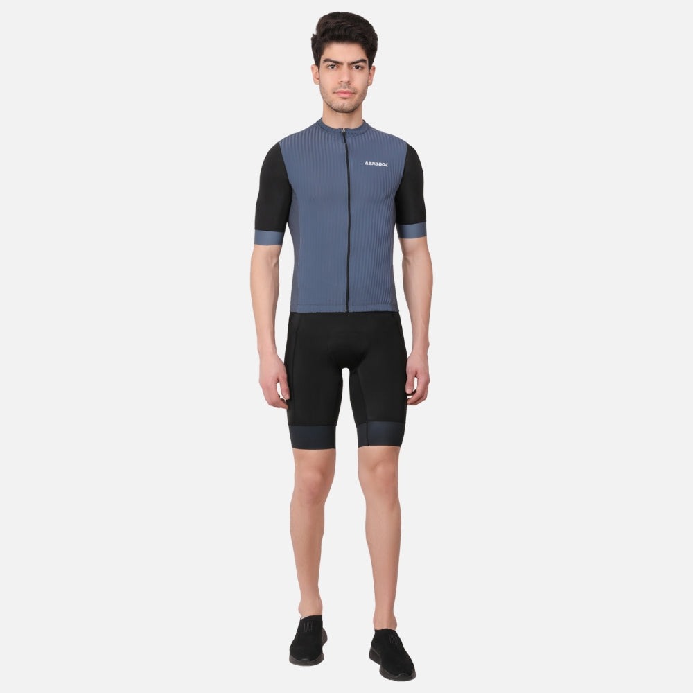 Aerodoc Men’s Equator Marble Blue Racefit Power Dry Cycling Race Fit Jersey