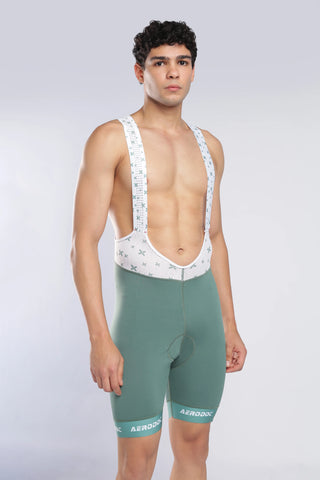 Men's Teal Green Cycling Bib Shorts Fit and Design View