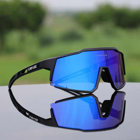 KAPVOE Polarized Sports Cricket Cycling Glasses with 4 Interchangeable Lenses TR90 Sports Sunglasses Women Men Running MTB Bike