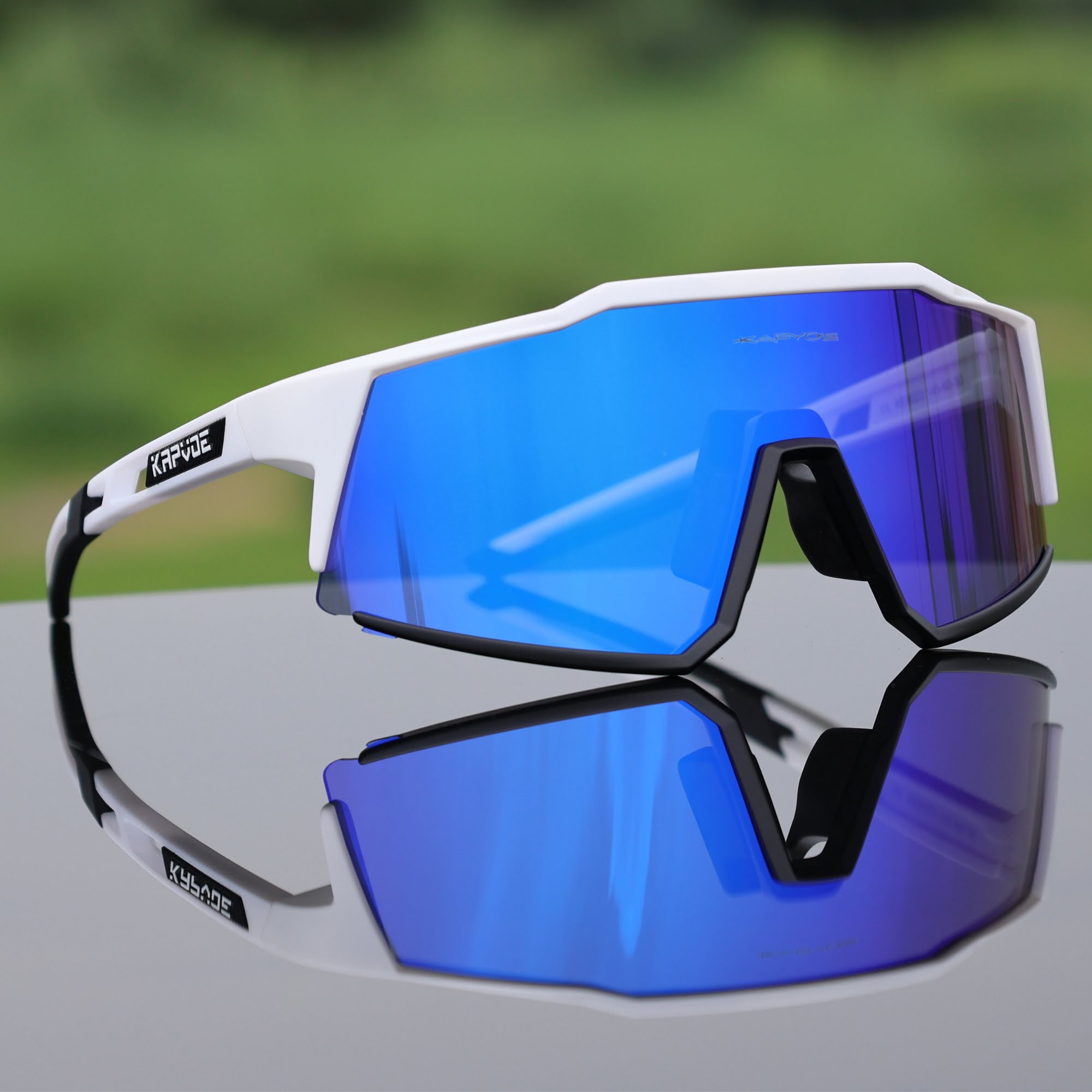 KAPVOE Polarized Sports Cricket Cycling Glasses with 4 Interchangeable Lenses TR90 Sports Sunglasses Women Men Running MTB Bike