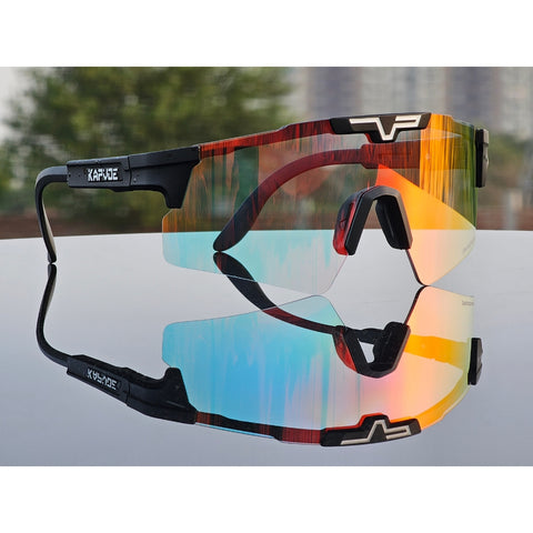 Kapvoe Photochromic Sports Glasses UV400 Sunglasses bicycle Eyepieces Outdoor Sports Cricket Eyewear