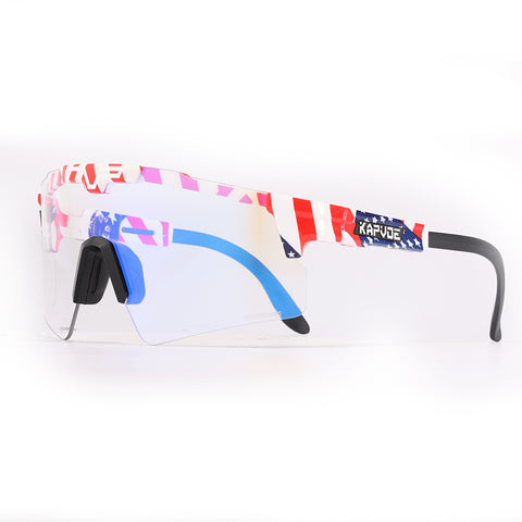 Kapvoe Photochromic Sports Glasses UV400 Sunglasses bicycle Eyepieces Outdoor Sports Cricket Eyewear