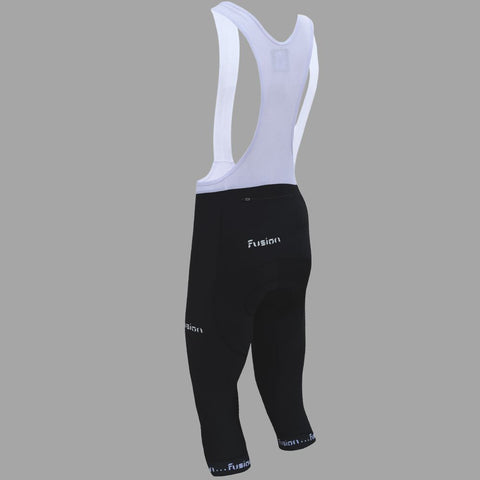 Back View: Fusion Cycling Bib 3/4 Pants - Back Zipper Pocket for Secure Storag