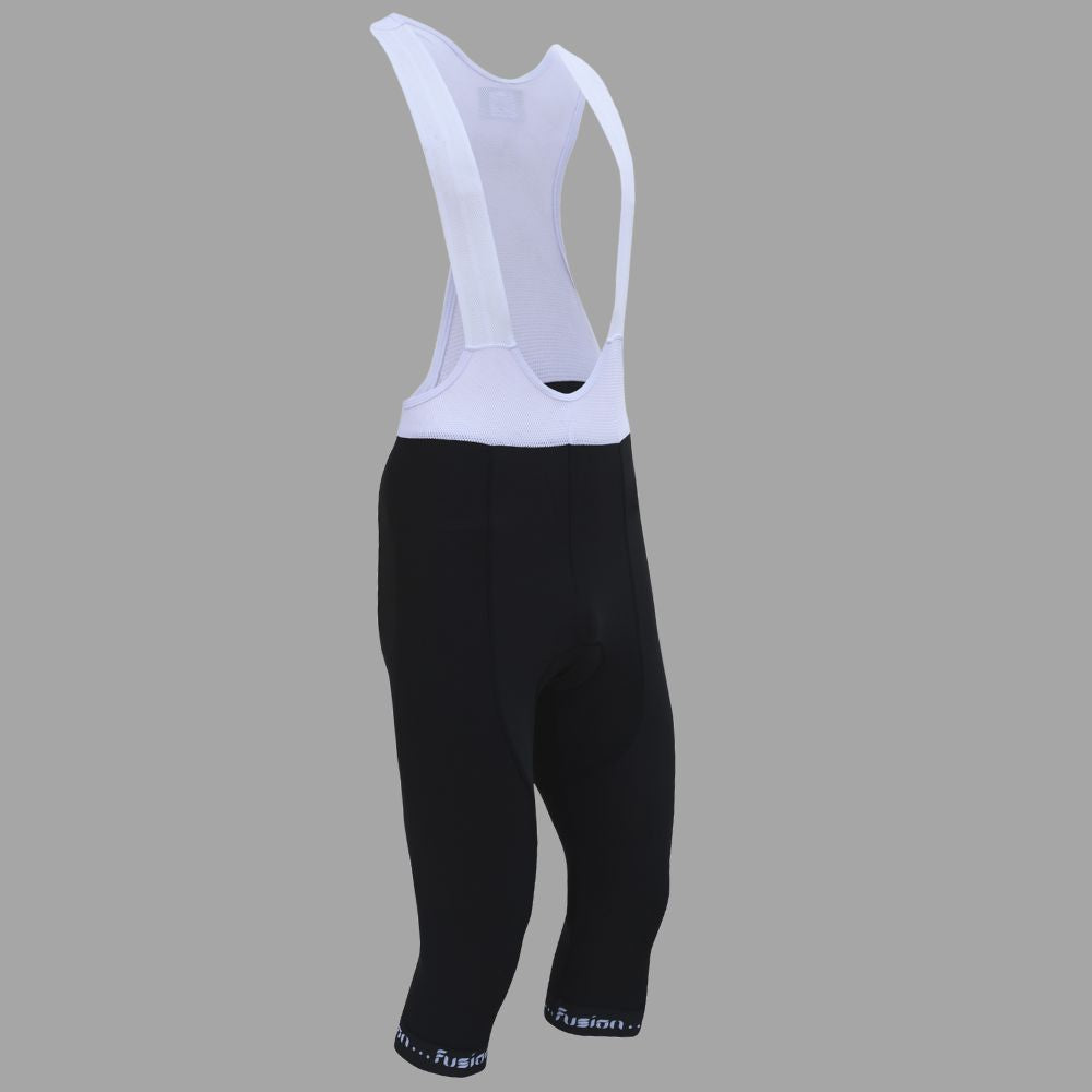 Fusion Cycling Bib 3/4 Pants - Front View with Premium Fabric and Secure Fit