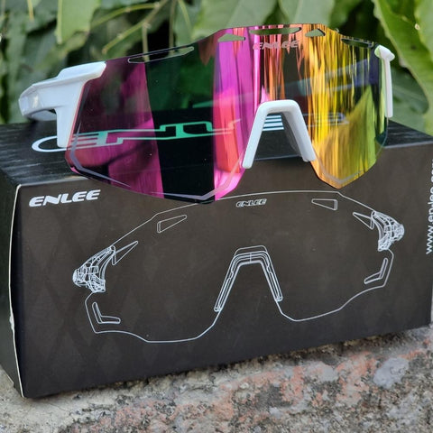 ENLEE Cycling Pink Glasses Polarized Sports Riding Glasses Outdoor