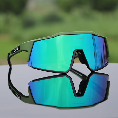 KAPVOE Polarized Sports Cricket Cycling Glasses with 4 Interchangeable Lenses TR90 Sports Sunglasses Women Men Running MTB Bike