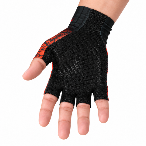 Crackle Orange Long Cuff Half-Finger Cycling Gloves – LineFlex