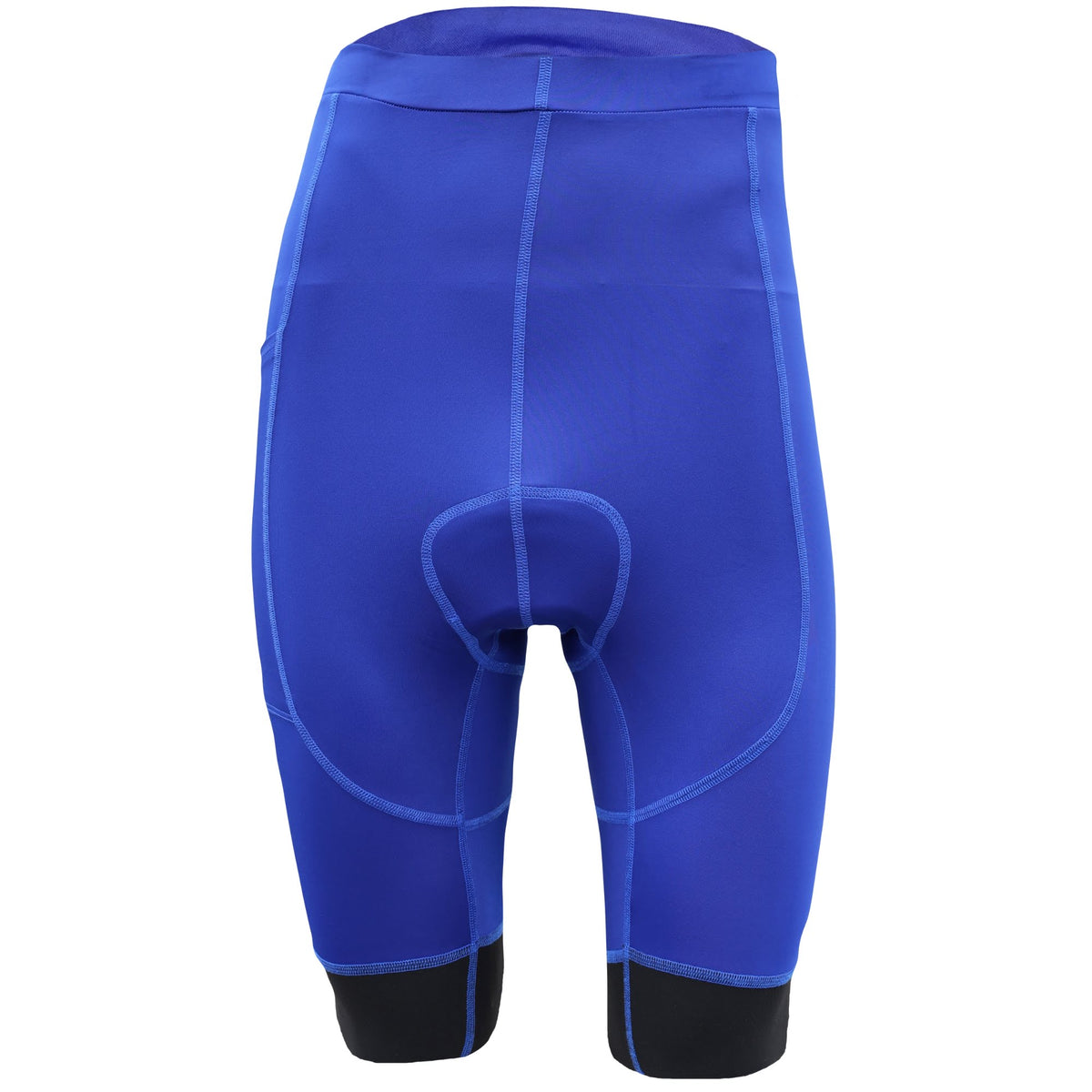 Aerodoc Ignite Electric Blue Cycling Bibshorts with Reflective Zipper, Power Band, and 2 Pockets