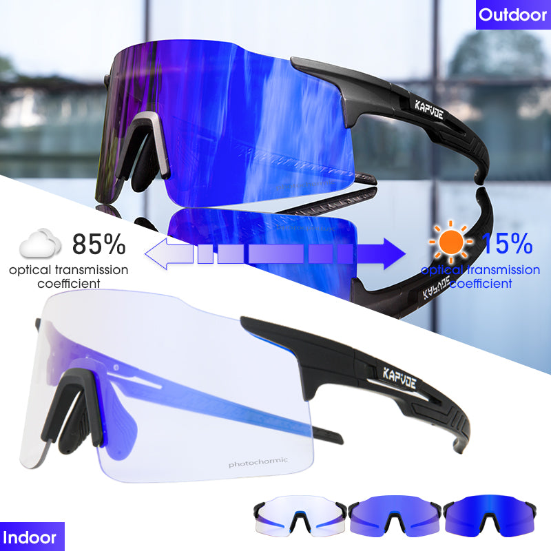 Kapvoe Photochromic X27 Sports Glasses UV400 Sunglasses bicycle Eyepieces Outdoor Sports Cricket Eyewear