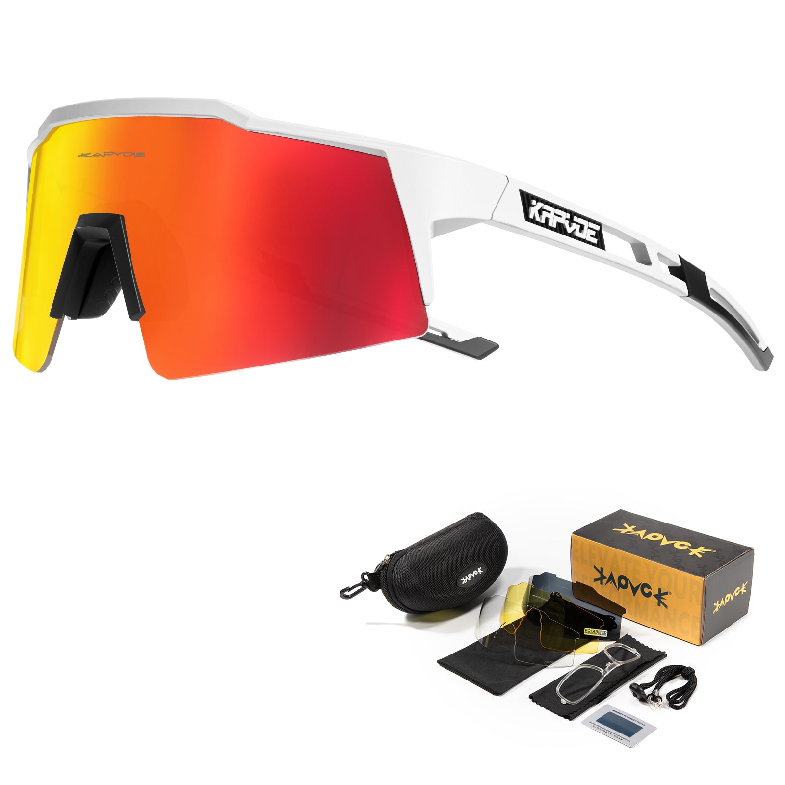 Kapvoe Sports Sunglasses With Multiple Interchangeable Lenses with 4 lens