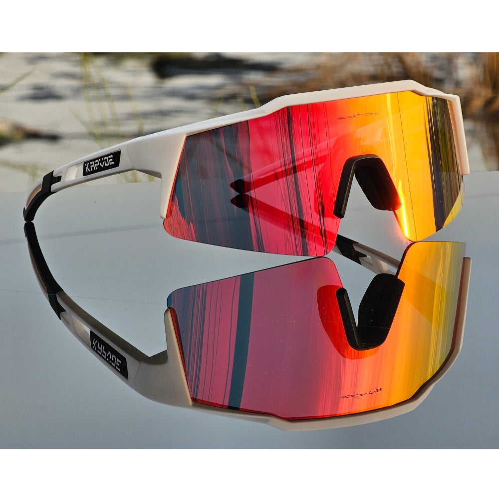 Kapvoe Sports Sunglasses With Multiple Interchangeable Lenses with 4 lens