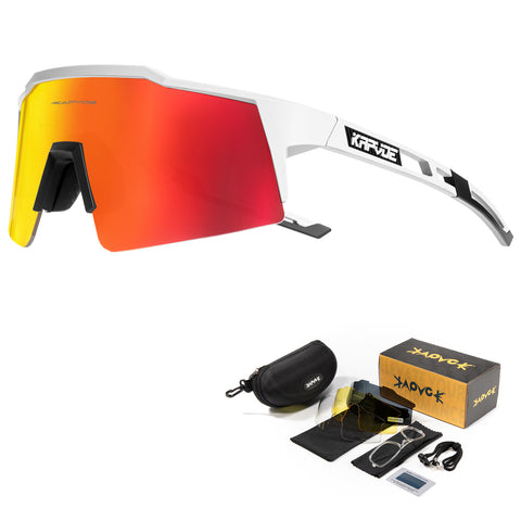 Kapvoe Sports Sunglasses With Multiple Interchangeable Lenses with 4 lens