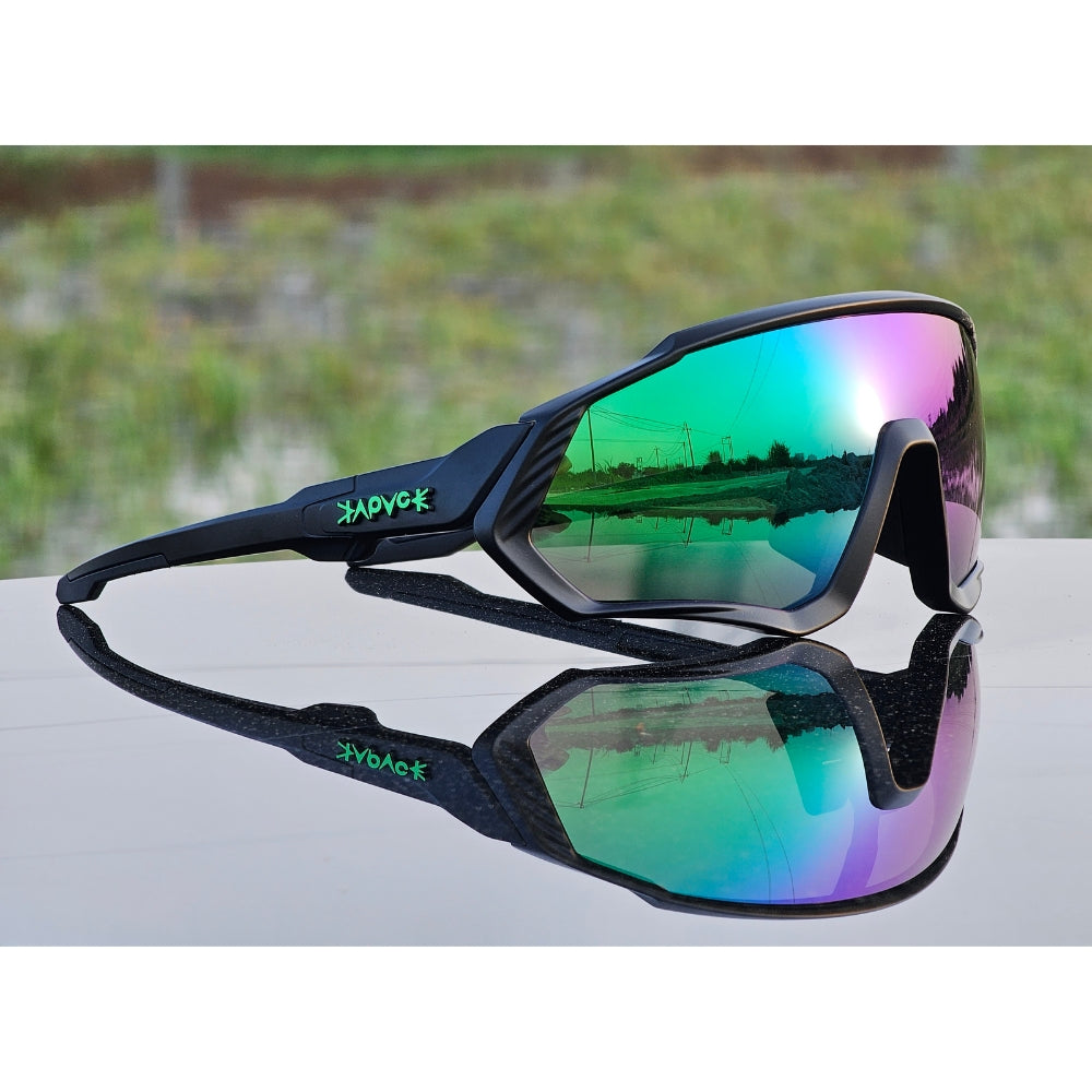 Kapvoe Polarized Sunglasses Riding Cricket Cycling Glasses Sports Outdoor Eyewear UV400 Goggles 5Lens