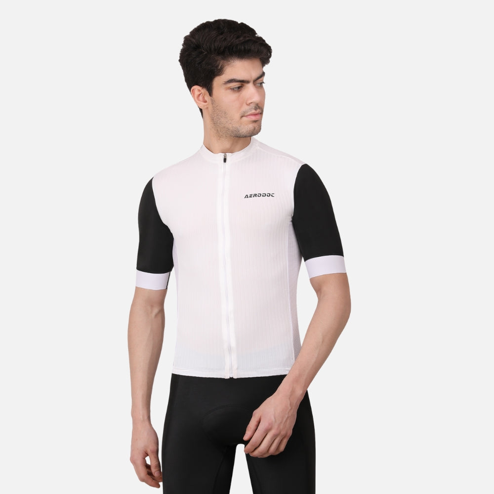 Equator Men’s White Racefit Power Dry Cycling Race Fit Cycling Jersey