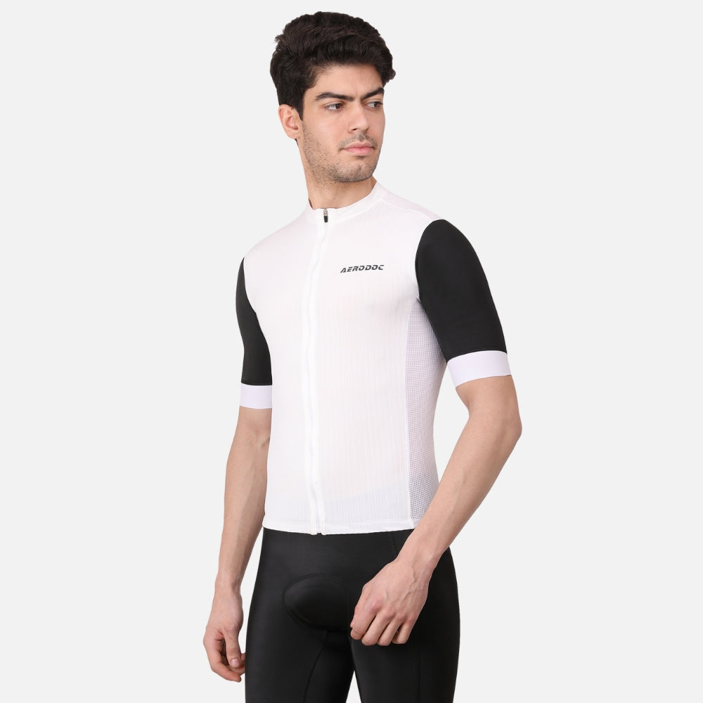 Equator Men’s White Racefit Power Dry Cycling Race Fit Cycling Jersey