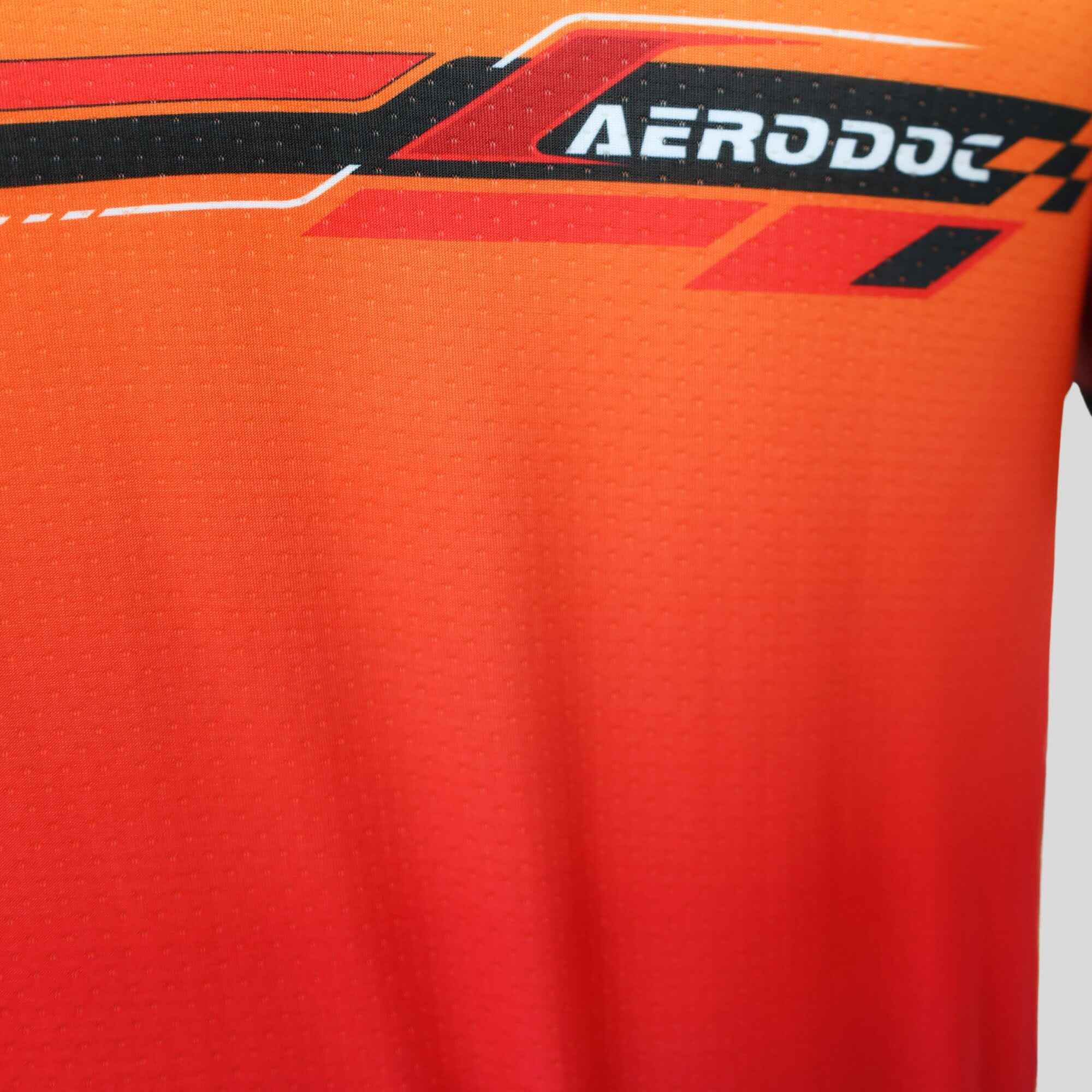 Windflare Fiery Orange Cycling Jersey Premium Aerodoc with Back Zipper and Power Band