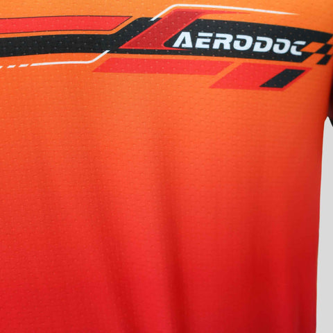 Windflare Fiery Orange Cycling Jersey Premium Aerodoc with Back Zipper and Power Band