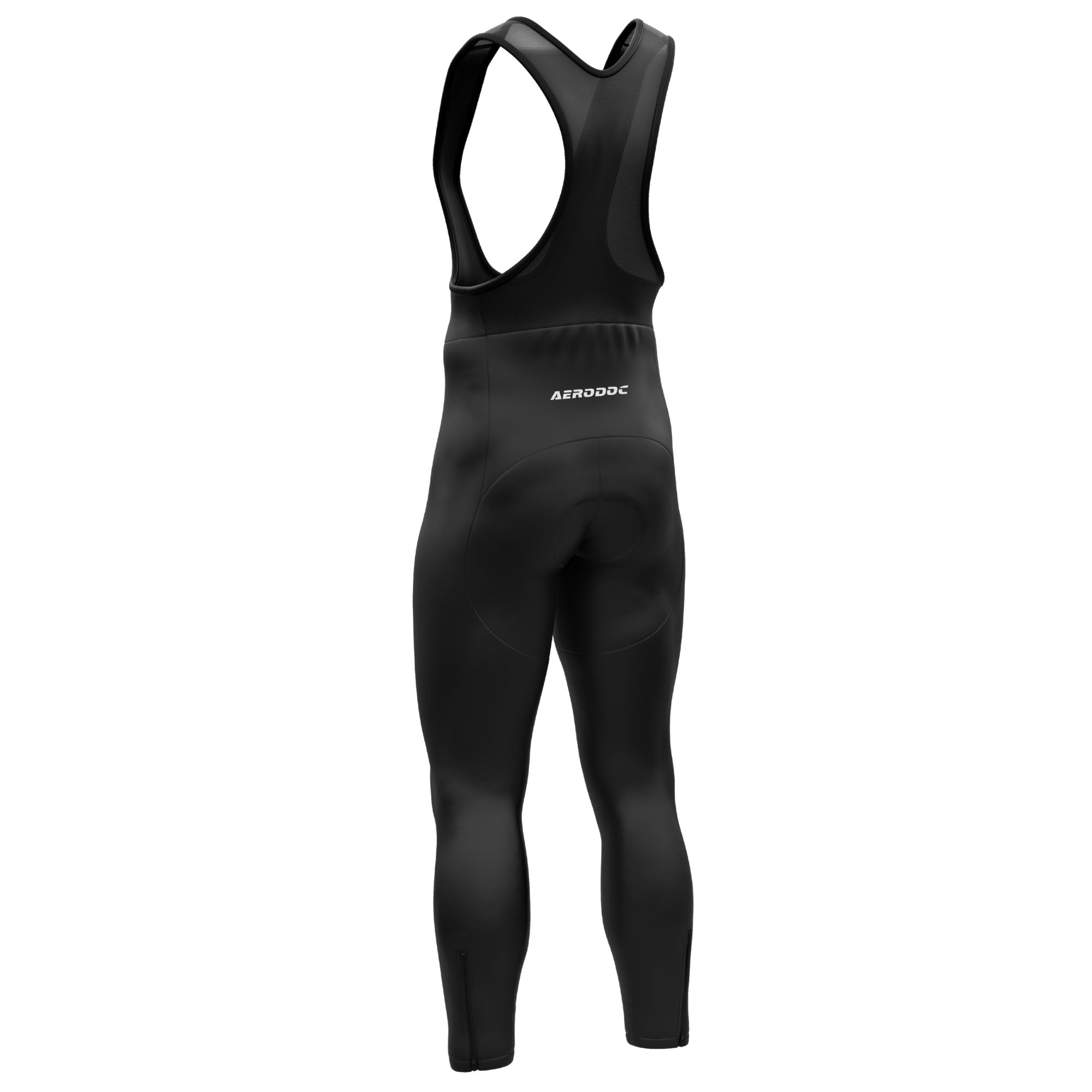 Aerodoc black cycling bib pants with gel padding – back view