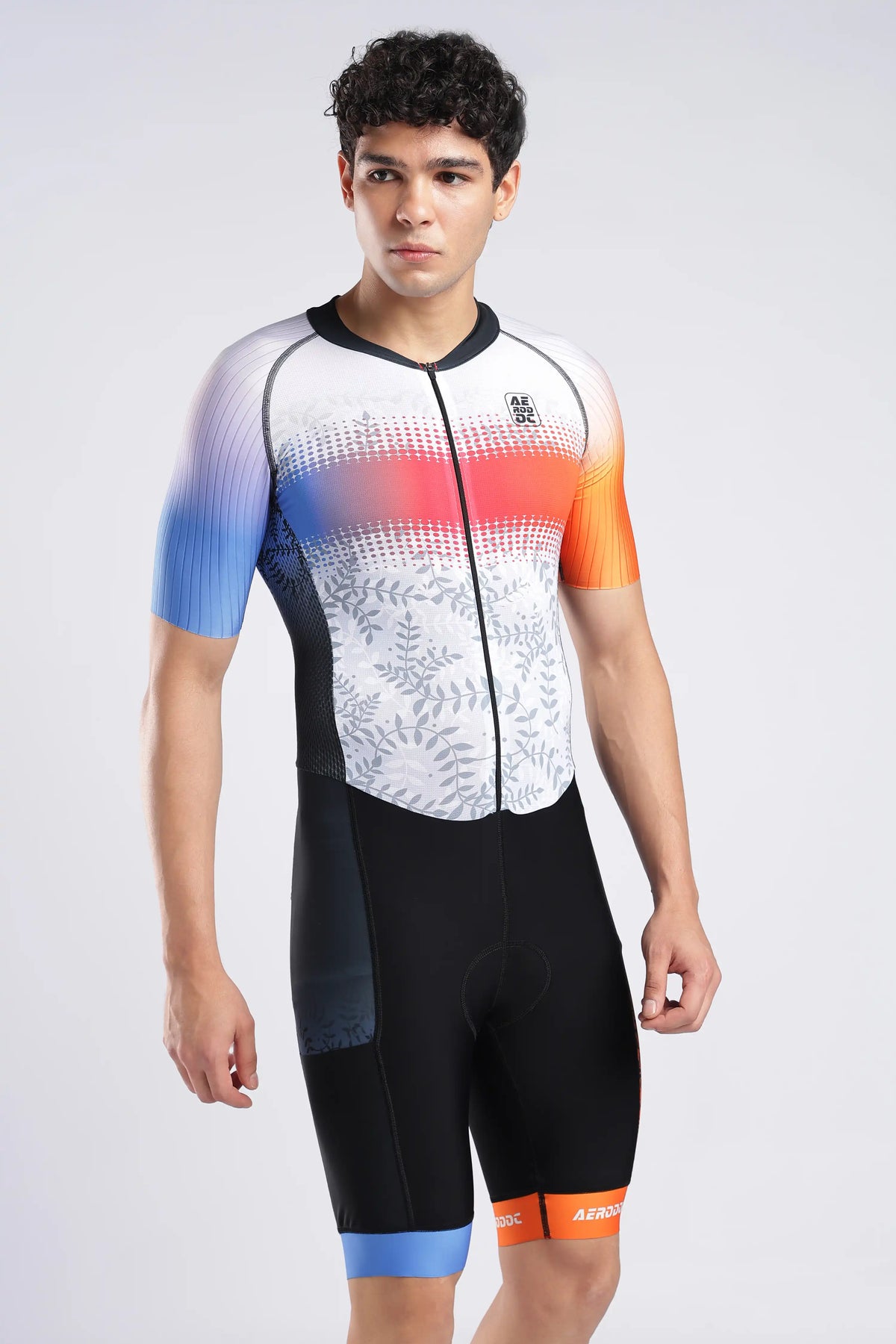 Aerodoc blazewave Tri Suit front view for cycling and triathlon