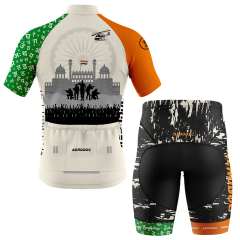 The Freedom Gear – Tricolor Cycling Jersey with Bib Shorts for Independence Ride