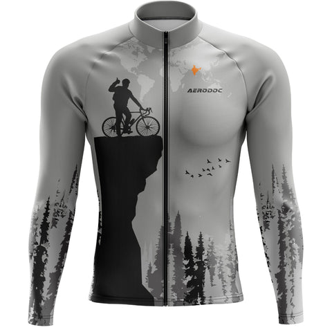 Cycling jersey full sleeve front view - Aerodoc Trailblazer edition

